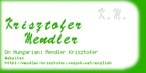 krisztofer mendler business card